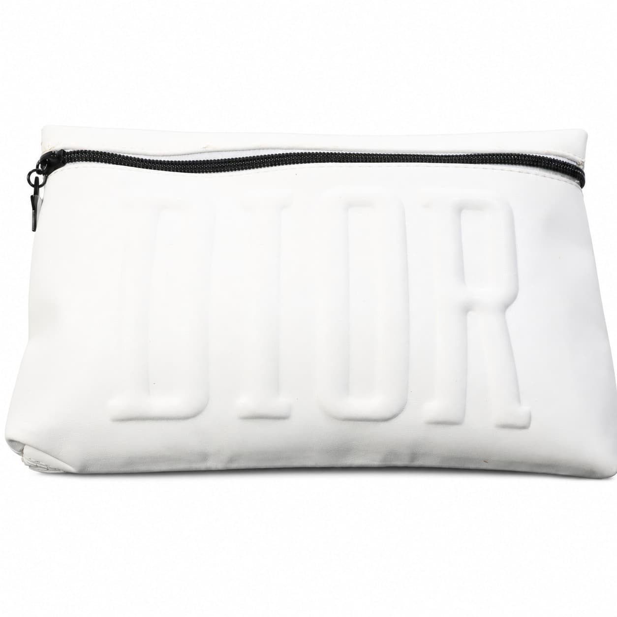 Christian Dior White Leather Cosmetic Pouch Star Charm Clutch Bag handbags auction on bidia.ai